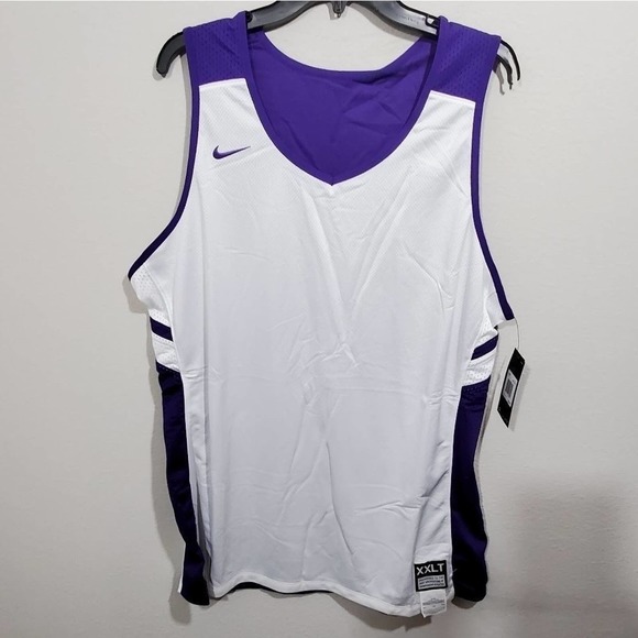 New white purple basketball jersey plus XXL-TALL - Picture 3 of 14
